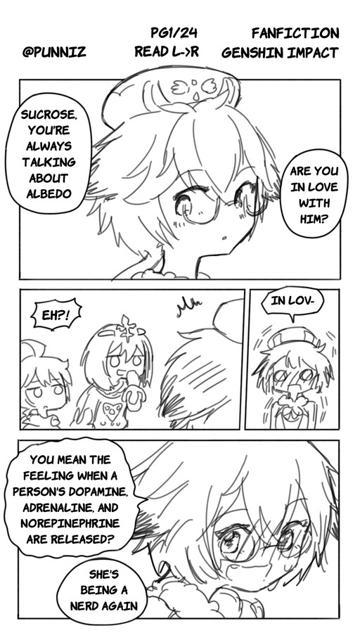 Genshin Impact - Wholesome Sucrose and Albedo Fan Comic